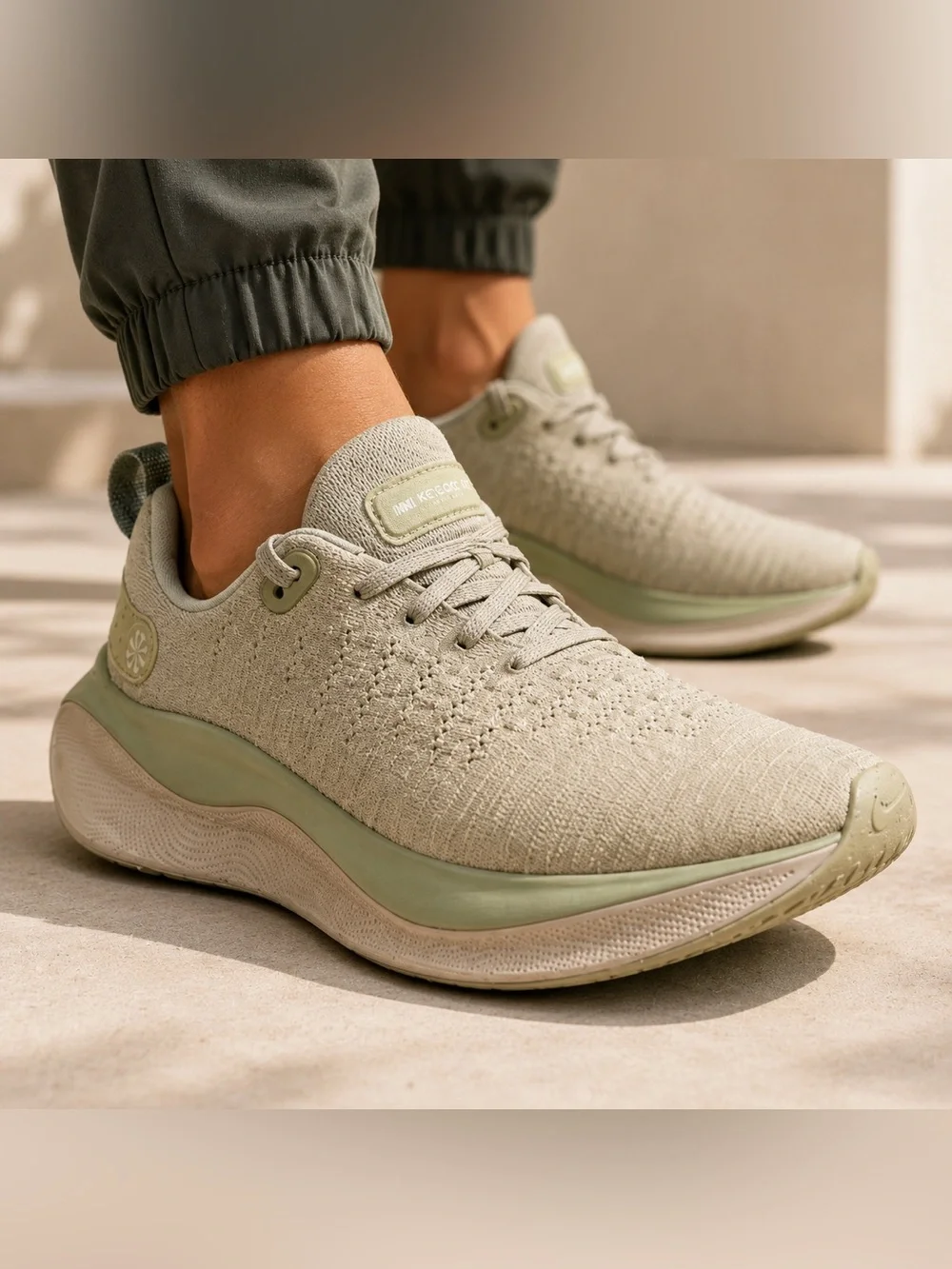 Nike ReactX Infinity Run 4 Flyknit Men 9.5 Oil Green Jade Horizon Running Shoes